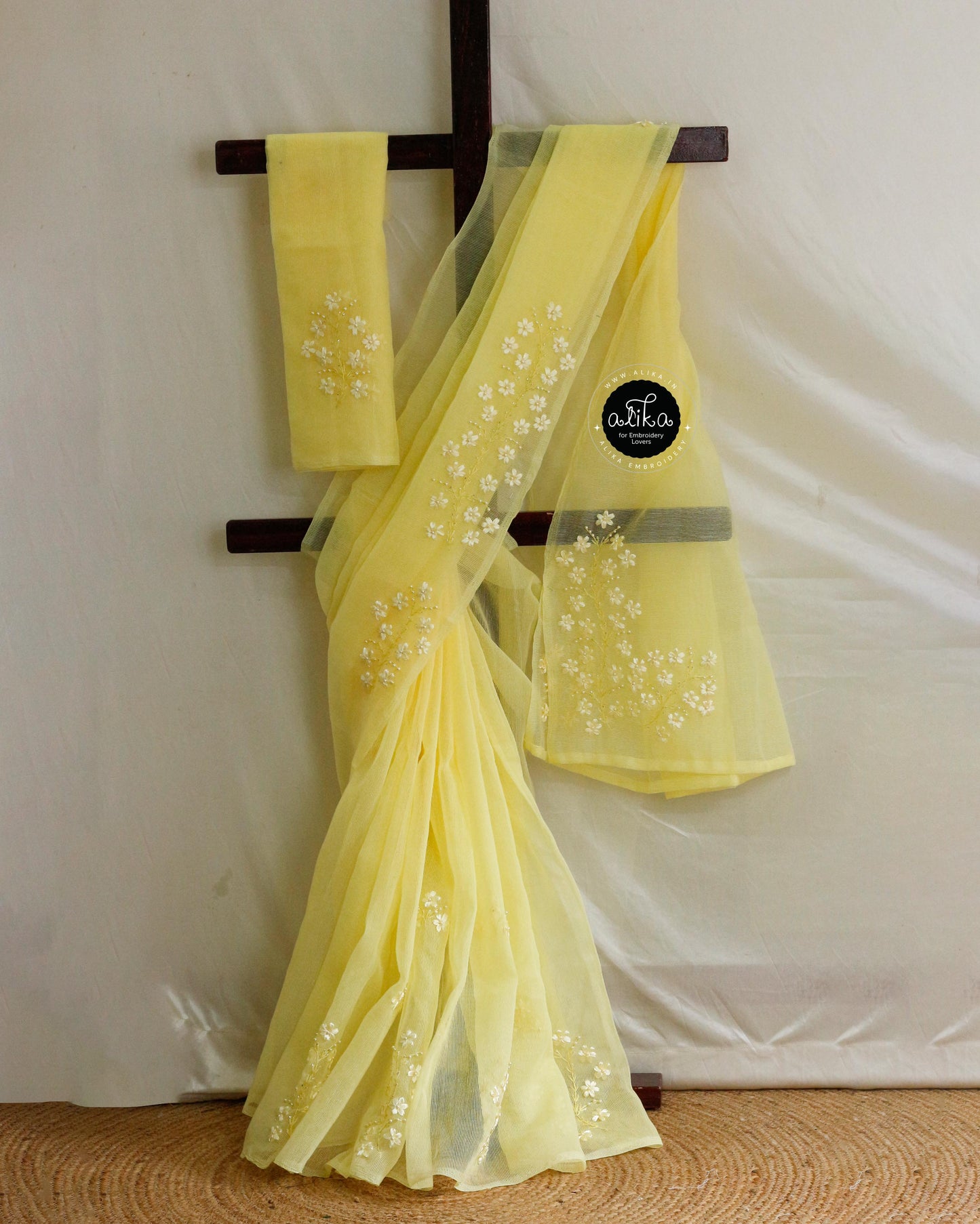 Pastel Yellow Kota Saree with Ribbon Work – Soft & Elegant Traditional Wear by Alika Fashion Store