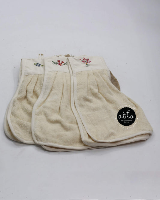 3-Piece Embroidered Hand Towel Set - Elegant & Absorbent Essentials