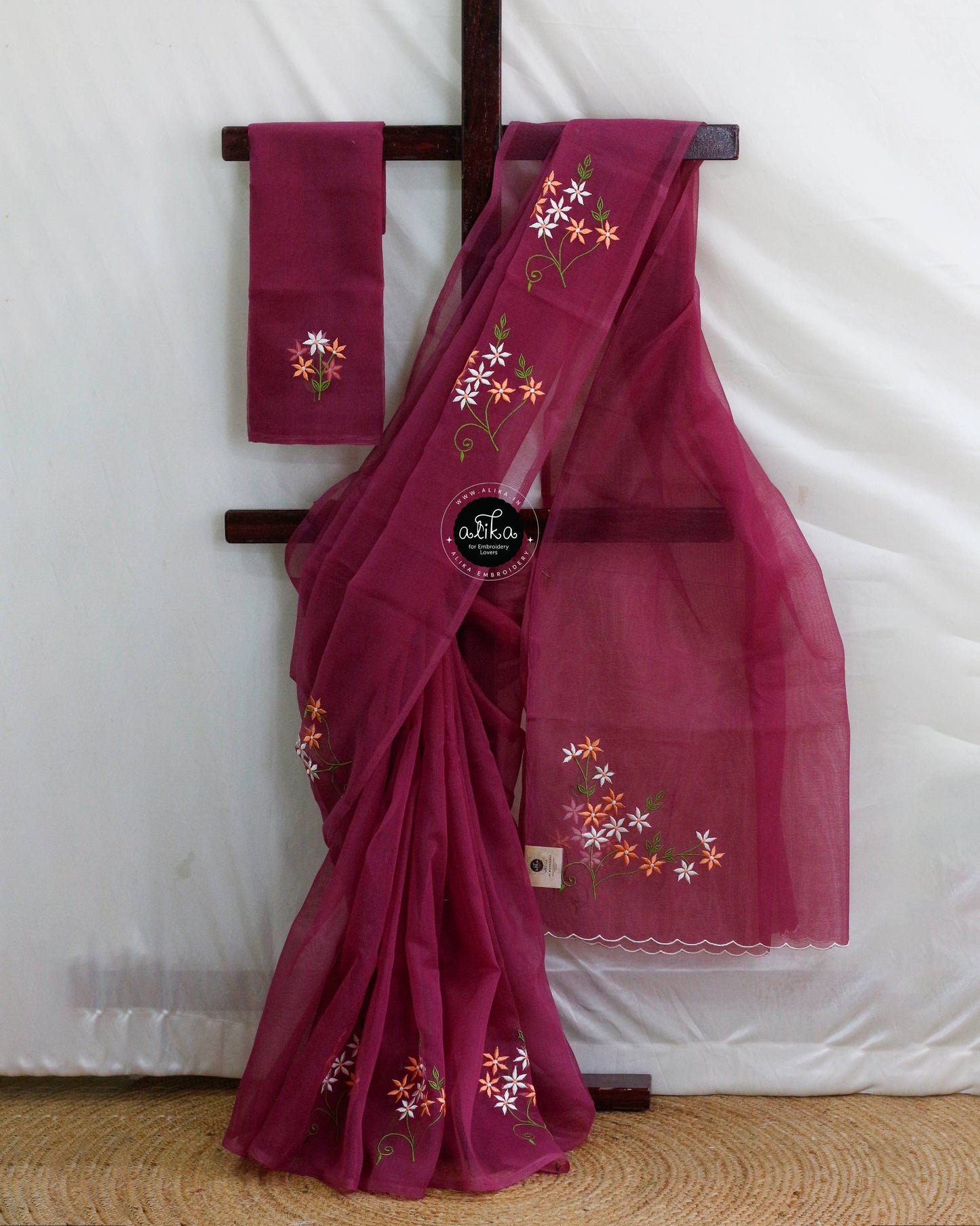 Mulberry Kota Saree with Intricate Machine Work – Elegant & Timeless